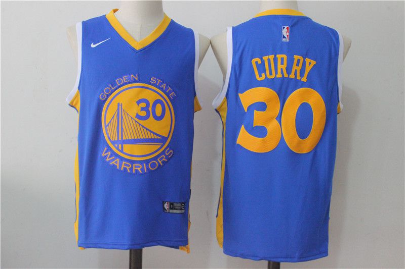 Men Golden State Warriors #30 Curry Blue NBA Jerseys->->NBA Jersey